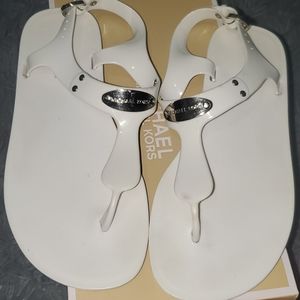 White MK Jelly Sandals